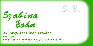 szabina bohn business card